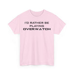 Load image into Gallery viewer, Overwatch I&#39;d Rather Be Playing Unisex Heavy Cotton Tee Shirt Tshirt T-shirt Gamer Gift For Him Her Game Cup Cups Mugs Birthday Christmas Valentine&#39;s Anniversary Gifts
