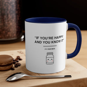 Funny Medicine Coffee Mug, 11oz Anti-Depressant Depression Medicine Humor Humour Gift For Depressed Joke Birthday Christmas Medical