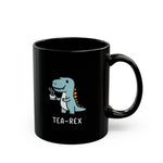 Load image into Gallery viewer, Tea-Rex Black Mug (11oz, 15oz) Cute Graphic Funny Pun Birthday Christmas Valentine&#39;s Cup For Kids Children Child Young Art
