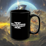 Load image into Gallery viewer, Helldivers 2 White Logo Black Mug (11oz, 15oz) Gift For Him Gift For Her Gamer Cup Game Birthday Christmas Gift
