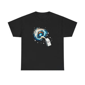 The Milky Way Galaxy T-Shirt Unisex Heavy Cotton Tee Black Shirt Gift For him Gift For Her Graphic Tees Cute Adorable Milk Carton