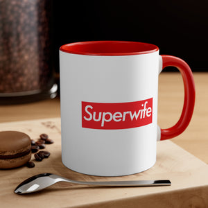 Superwife Accent Coffee Mug, 11oz super Inspired Funny Wife Lover Appreciation Gift For Partner Wedding Thank You Thankful Birthday Christmas