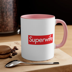 Superwife Accent Coffee Mug, 11oz super Inspired Funny Wife Lover Appreciation Gift For Partner Wedding Thank You Thankful Birthday Christmas