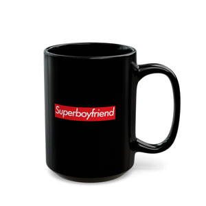 Superboyfriend Black Mug (11oz, 15oz) super Inspired Funny Boyfriend Appreciation Gift For Boyfriends BF Thank You Thankful Lover Love Birthday Christmas