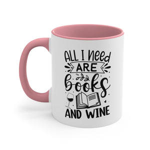 Books And Wine Funny Coffee Mug, 11oz Bookworm Book Worm Book Reader BookloverJoke Humour Humor Birthday Christmas Valentine's Gift Cup