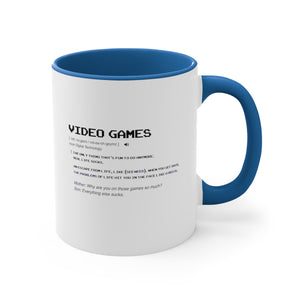 Video Games Funny Definition Coffee Mug, 11oz Gift For him Gift For Her Birthday Christmas Valentine Gift Cup