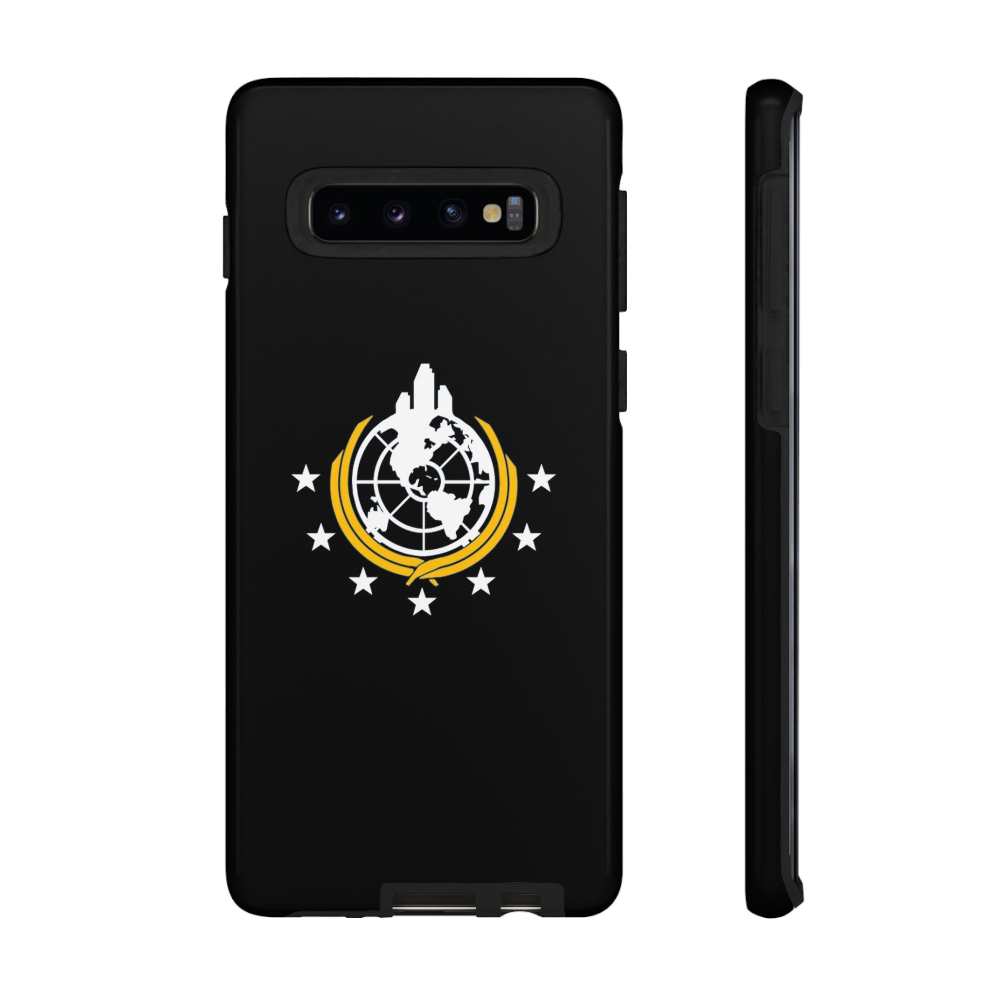 Helldivers 2 Superearth Flag Black Edition Tough Phone Cases Helldiver Gift For Him Her Gamer Game Gifts Birthday Mobile Case Cool Cute Funny Christmas Valentine's