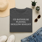 Load image into Gallery viewer, I'd Rather Be Playing Hollow Knight T-Shirt — Gamer Tee for Hollow Knight Fans
