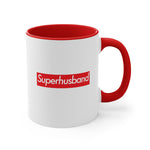 Load image into Gallery viewer, Superhusband Accent Coffee Mug, 11oz super Inspired Funny Husband Husbands Appreciation Gift For Hubby Love Thank You Thankful Birthday Christmas
