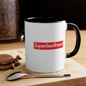 Superbestfriend Accent Coffee Mug, 11oz super Inspired Funny Bestfriend Best Friend Bestfriends Appreciation Gift For BFF Thank You Thankful Birthday Christmas