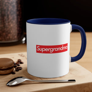 Supergrandma Accent Coffee Mug, 11oz super Inspired Funny Grandma Grandmother Appreciation Gift For Grandmas Thank You Thankful Birthday Christmas