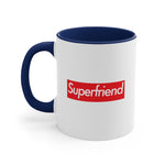 Load image into Gallery viewer, Superfriend Accent Coffee Mug, 11oz super Inspired Funny Friend Friends Appreciation Gift For Colleague Thank You Thankful Birthday Christmas
