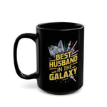 Load image into Gallery viewer, Best Husband In The Galaxy Black Mug (11oz, 15oz) Hubby Gift For Husbands Birthday Christmas Father&#39;s Day Appreciation Space Theme Sci-fi Nostalgic
