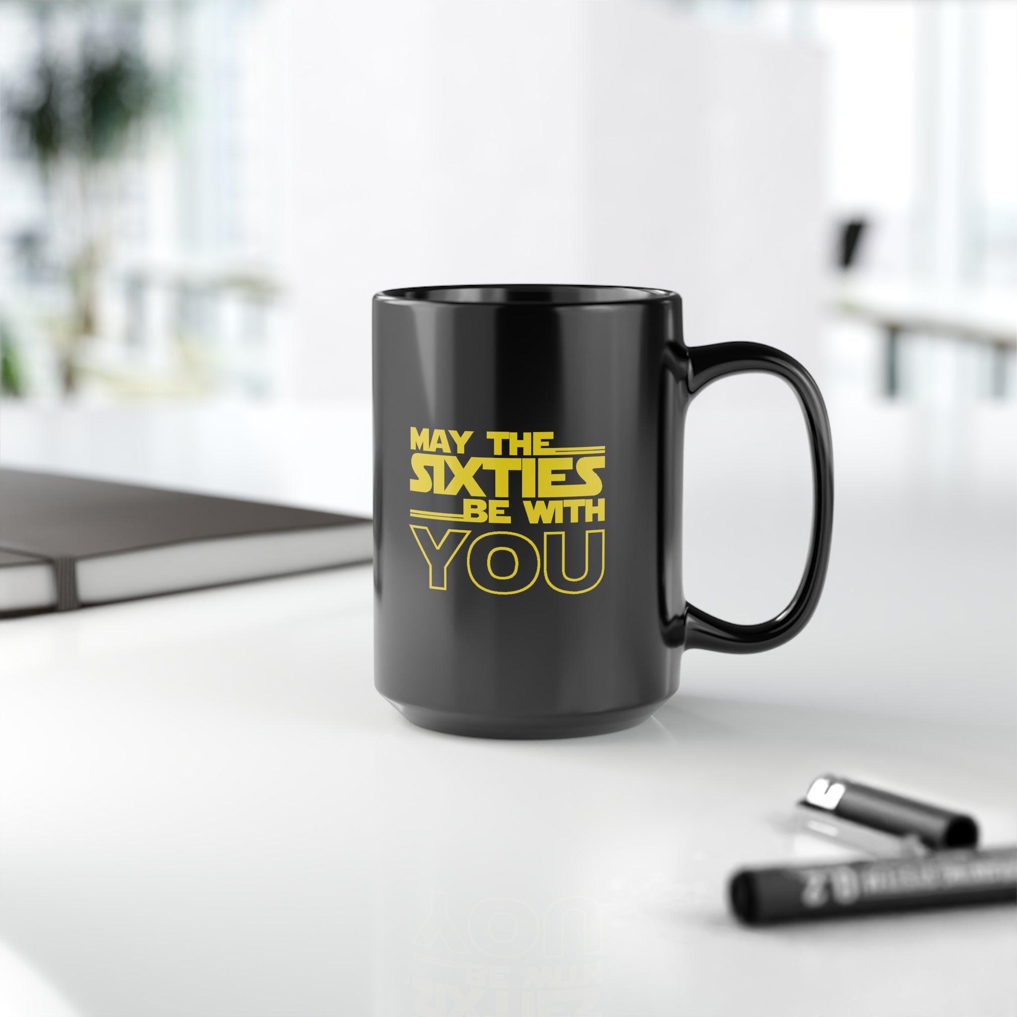 May the Sixties be with you Black Mug (11oz, 15oz)