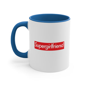 Supergirlfriend Accent Coffee Mug, 11oz super Inspired Funny Girlfriend Girl Friend Appreciation Gift For Valentine Lover Love Valentine's Thank You Thankful Birthday Christmas