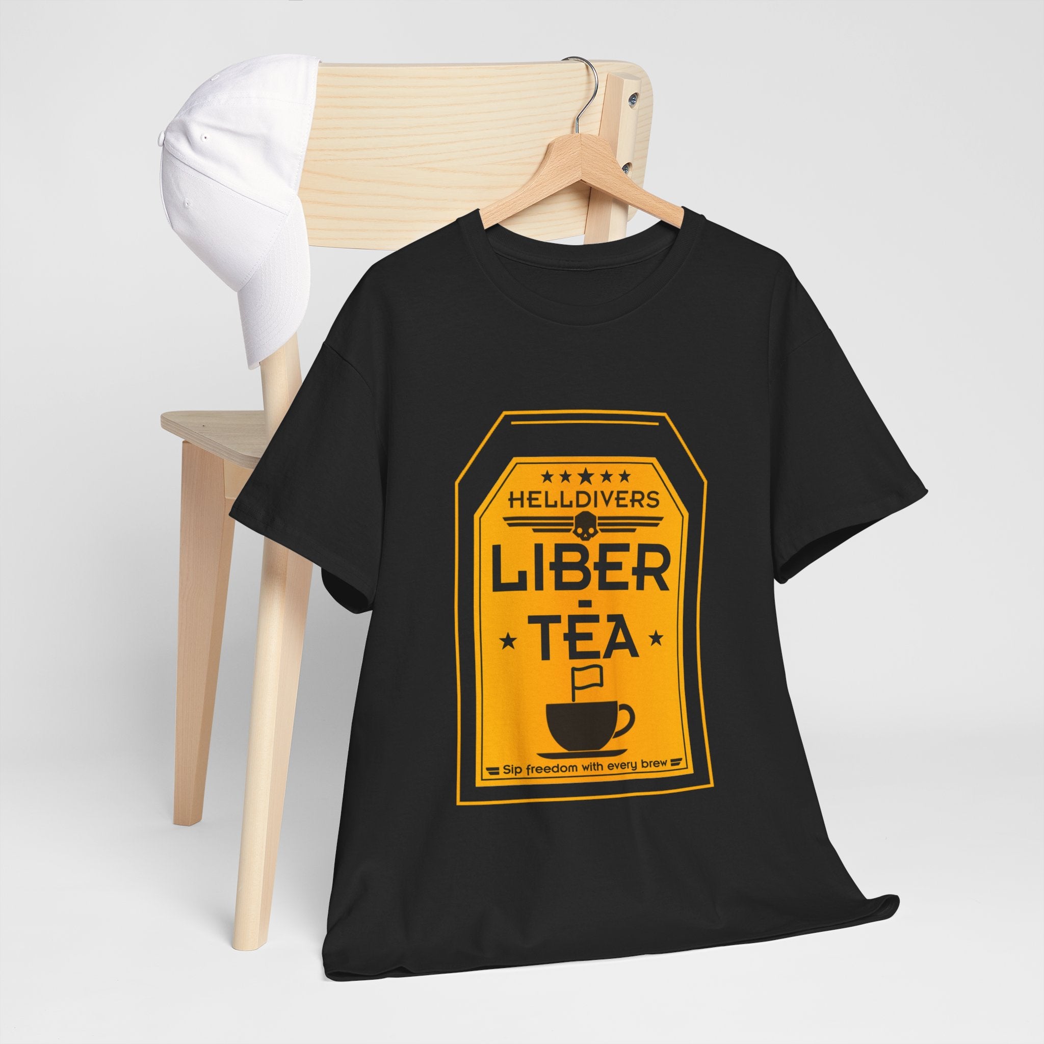 Helldivers 2 Liber-tea T-shirt Unisex Heavy Cotton Tee Liberty Libertea Funny Helldiver Game Gamer Shirt Gift For Her Gift For Him