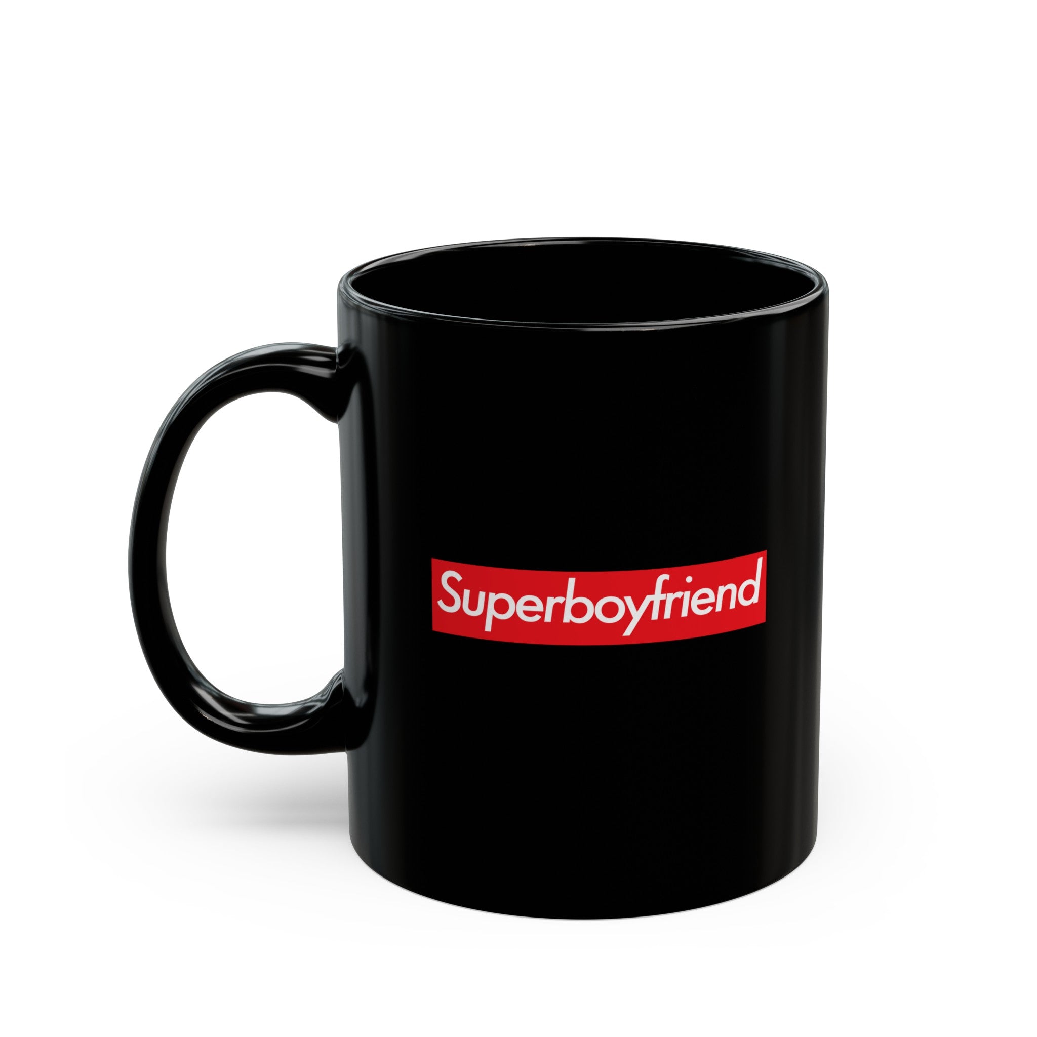 Superboyfriend Black Mug (11oz, 15oz) super Inspired Funny Boyfriend Appreciation Gift For Boyfriends BF Thank You Thankful Lover Love Birthday Christmas