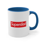 Load image into Gallery viewer, Superdad Accent Coffee Mug, 11oz super Inspired Funny Dad Father Appreciation Gift For Dads Fathers Day Thank You Thankful Love Birthday Christmas
