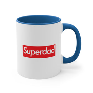 Superdad Accent Coffee Mug, 11oz super Inspired Funny Dad Father Appreciation Gift For Dads Fathers Day Thank You Thankful Love Birthday Christmas