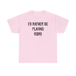 Load image into Gallery viewer, RDR2 I&#39;d Rather Be Playing Unisex Heavy Cotton Tee Red Dead Redemption 2 Shirt Tshirt T-shirt Gamer Gift For Him Her Game Cup Cups Mugs Birthday Christmas Valentine&#39;s Anniversary Gifts
