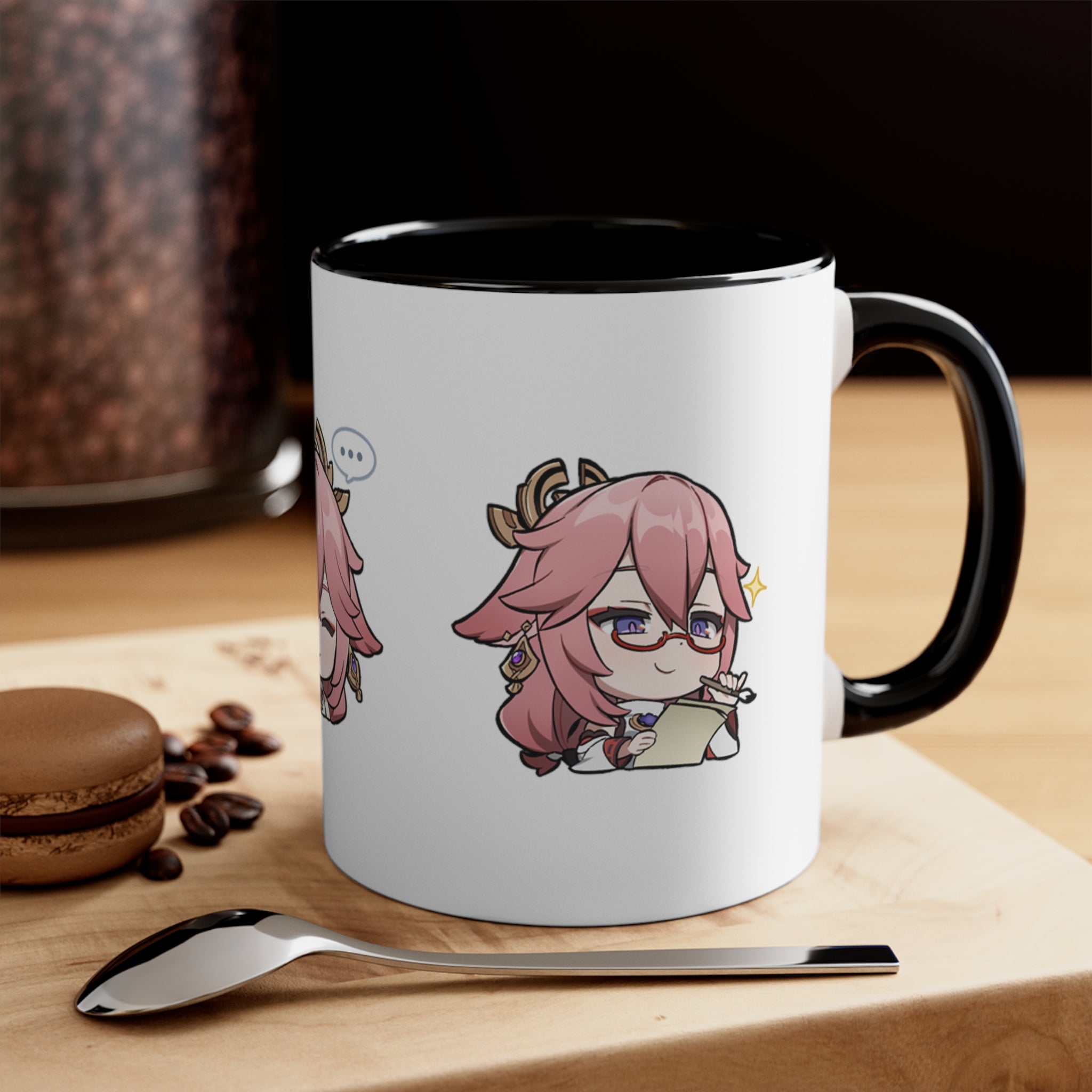 Yae Miko Genshin Impact Accent Coffee Mug, 11oz Cups Mugs Cup Gift For Gamer Gifts Game Anime Fanart Fan Birthday Valentine's Christmas