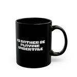 Load image into Gallery viewer, Undertale Gamer Mug — "I'd Rather Be Playing Undertale" Black Coffee Cup (11oz/15oz)
