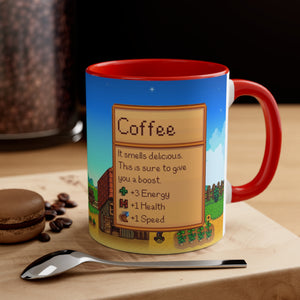 Stardew Valley Accent Coffee Mug, Stardew Valley Gift, Valley Coffee Mug, Stardew Valley Game, Stardew Valley Cup, Stardew Mug, Video Game Mug, Gamer Mug