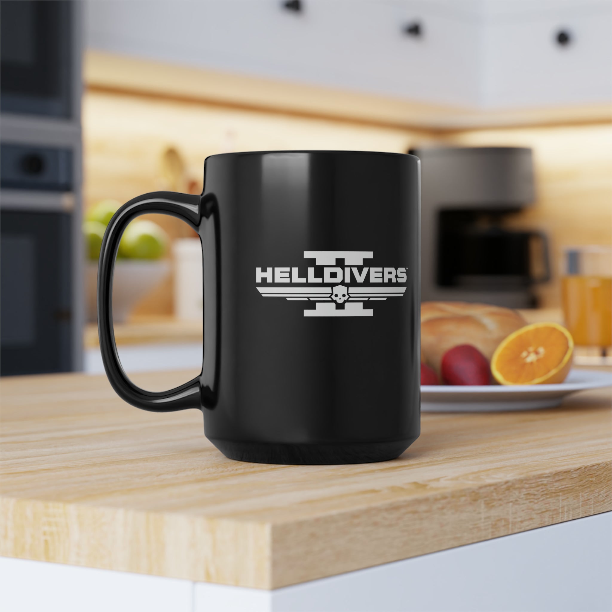 Helldivers 2 White Logo Black Mug (11oz, 15oz) Gift For Him Gift For Her Gamer Cup Game Birthday Christmas Gift