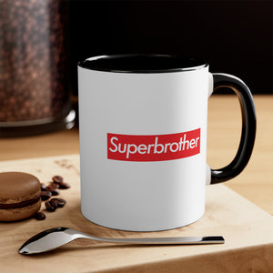 Superbrother Accent Coffee Mug, 11oz super Inspired Funny Brothers Appreciation Gift For Bro Brother Thank You Thankful Birthday Christmas