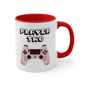 Player Two Accent Coffee Mug, 11oz