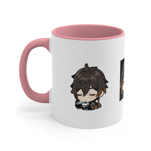 Zhong Li Genshin Impact Accent Coffee Mug, 11oz Cups Mugs Cup Gift For Gamer Gifts Game Anime Fanart Fan Birthday Valentine's Christmas