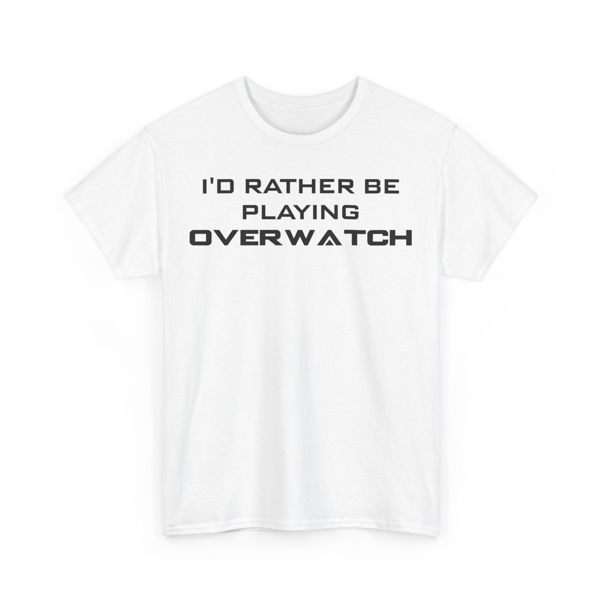 Overwatch I'd Rather Be Playing Unisex Heavy Cotton Tee Shirt Tshirt T-shirt Gamer Gift For Him Her Game Cup Cups Mugs Birthday Christmas Valentine's Anniversary Gifts