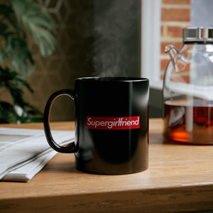 Supergirlfriend Black Mug (11oz, 15oz) super Inspired Funny Girlfriend Girl Friend Appreciation Gift For Valentine Lover Love Valentine's Thank You Thankful Birthday Christmas