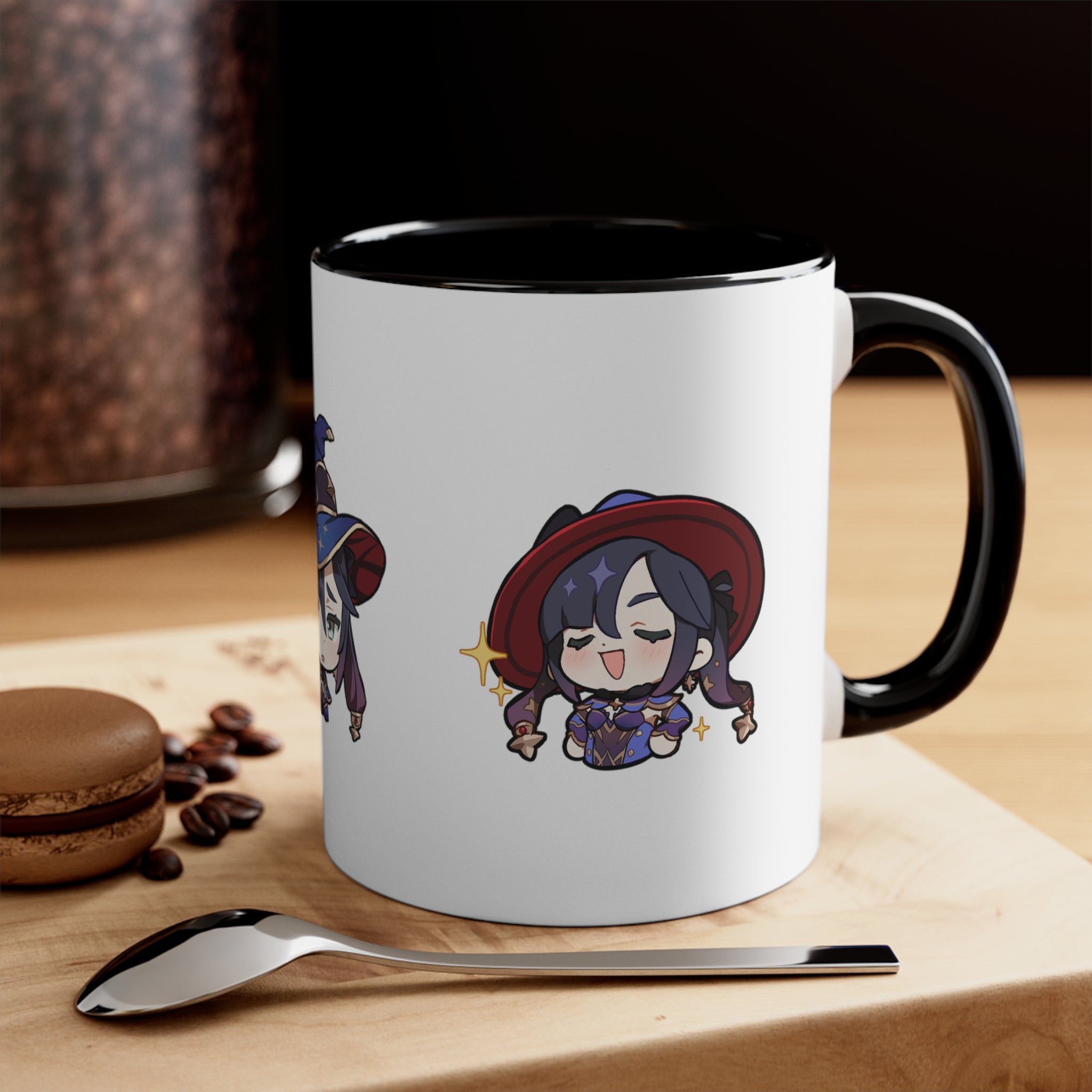 Mona Genshin Impact Accent Coffee Mug, 11oz Cups Mugs Cup Gift For Gamer Gifts Game Anime Fanart Fan Birthday Valentine's Christmas