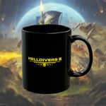 Load image into Gallery viewer, Helldivers 2 Logo Black Mug (11oz, 15oz) Gift For Him Gift For Her Gamer Game Gift Cup Funny Logo
