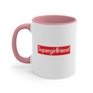 Supergirlfriend Accent Coffee Mug, 11oz super Inspired Funny Girlfriend Girl Friend Appreciation Gift For Valentine Lover Love Valentine's Thank You Thankful Birthday Christmas