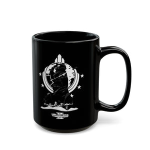 Helldivers 2 Black Mug (11oz, 15oz) Black & White Artistic Art Poster Design Minimalistic Gift Gamer Game Fanart Abstract Graphic Democracy Liberty Birthday Christmas