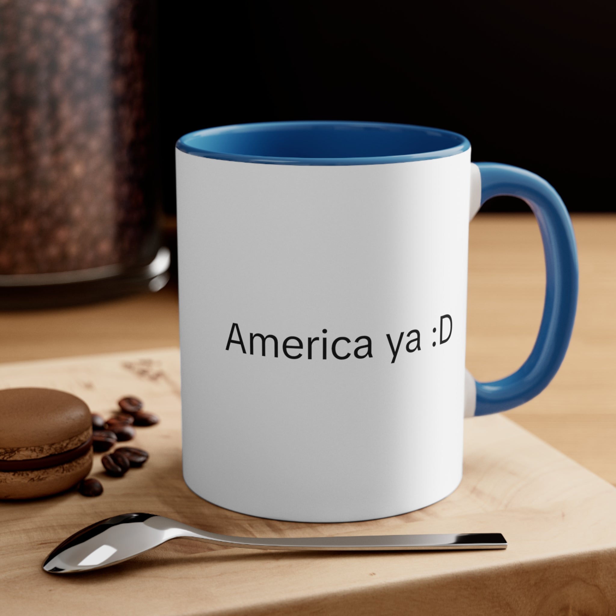 America Ya :D Meme Coffee Mug, 11oz HALLO! :D HALLO! :D HALLO! :D tiktok meme inspired funny humor humour Joke Comedy Viral Mug Cup