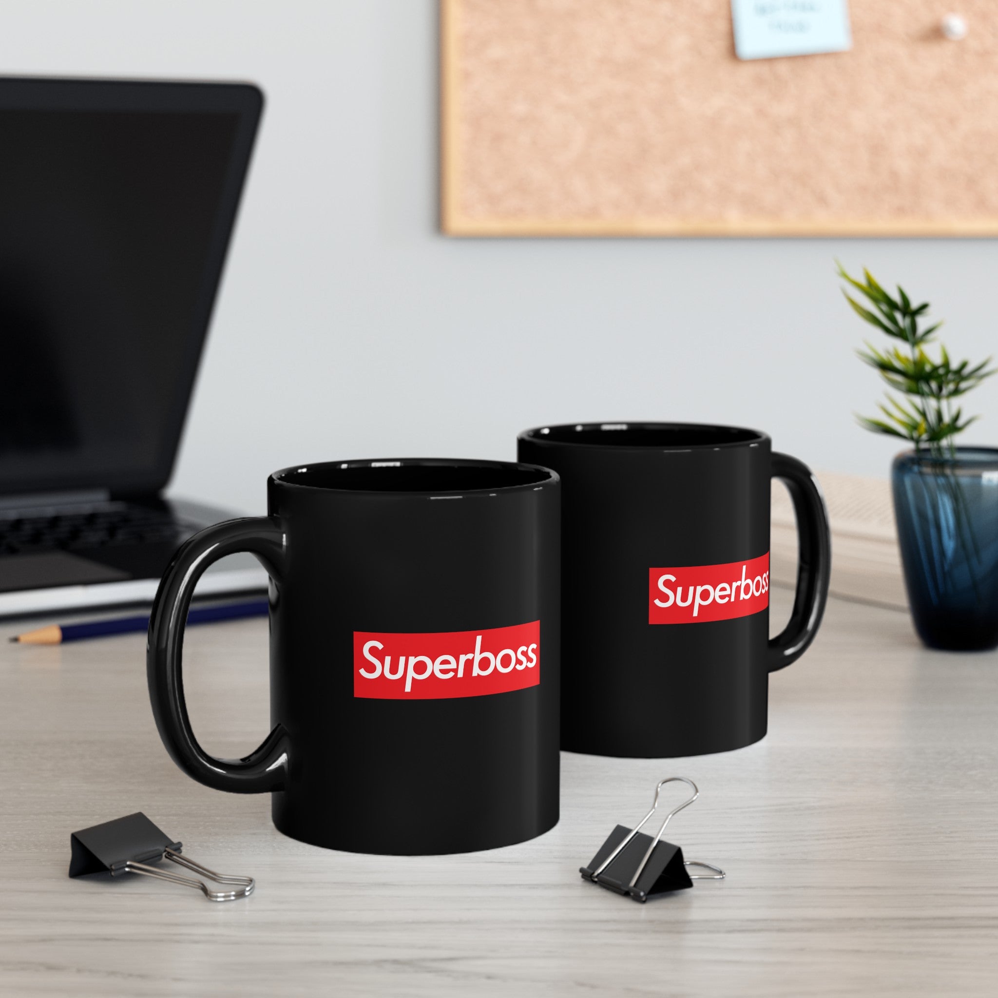 Superboss Black Mug (11oz, 15oz) super Inspired Funny Boss Bosses Appreciation Gift For Manager Thank You Thankful Birthday Christmas