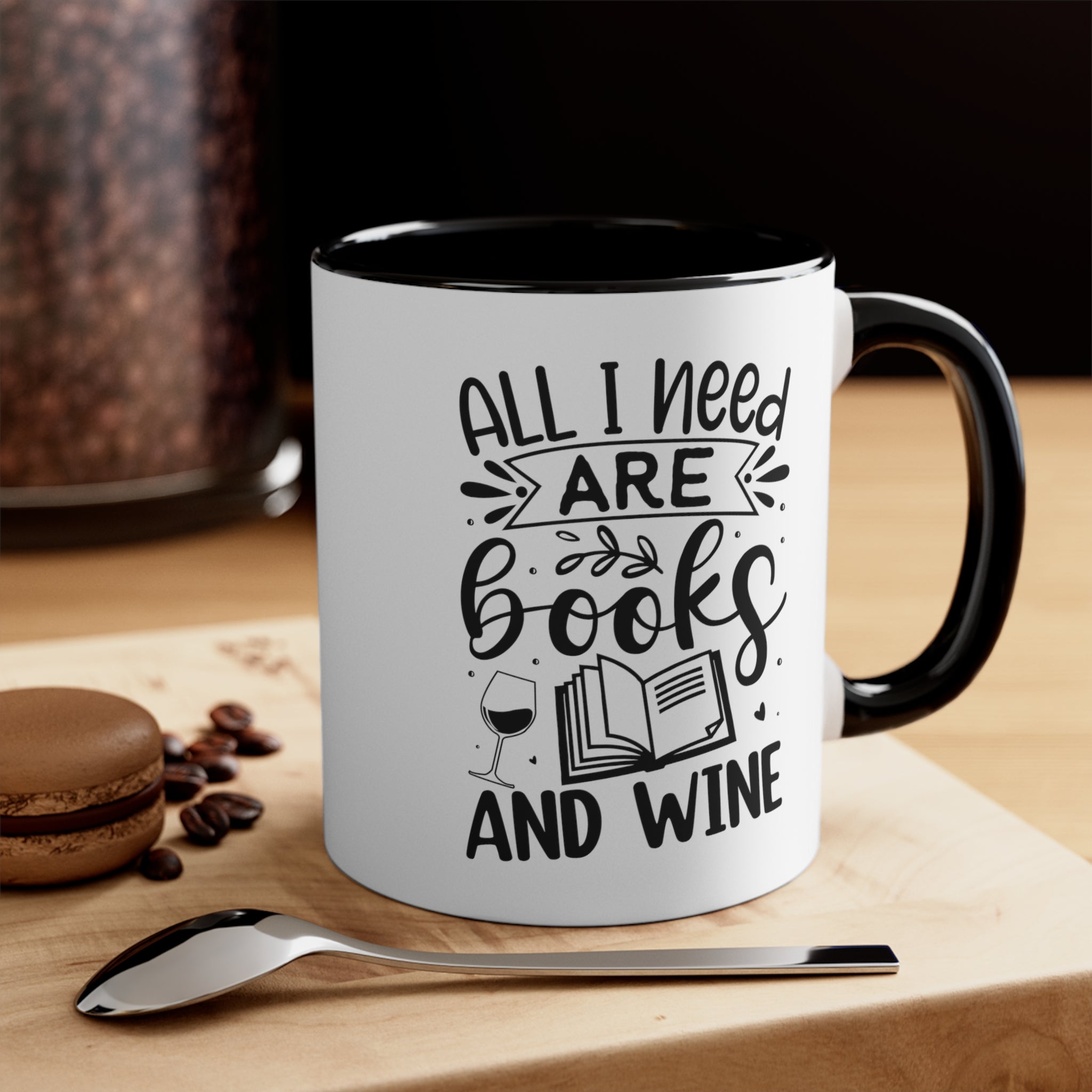 Books And Wine Funny Coffee Mug, 11oz Bookworm Book Worm Book Reader BookloverJoke Humour Humor Birthday Christmas Valentine's Gift Cup