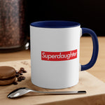Load image into Gallery viewer, Superdaughter Accent Coffee Mug, 11oz  super Inspired Funny Daughter Appreciation Gift For Daughters Girl Thank You Thankful Birthday Christmas
