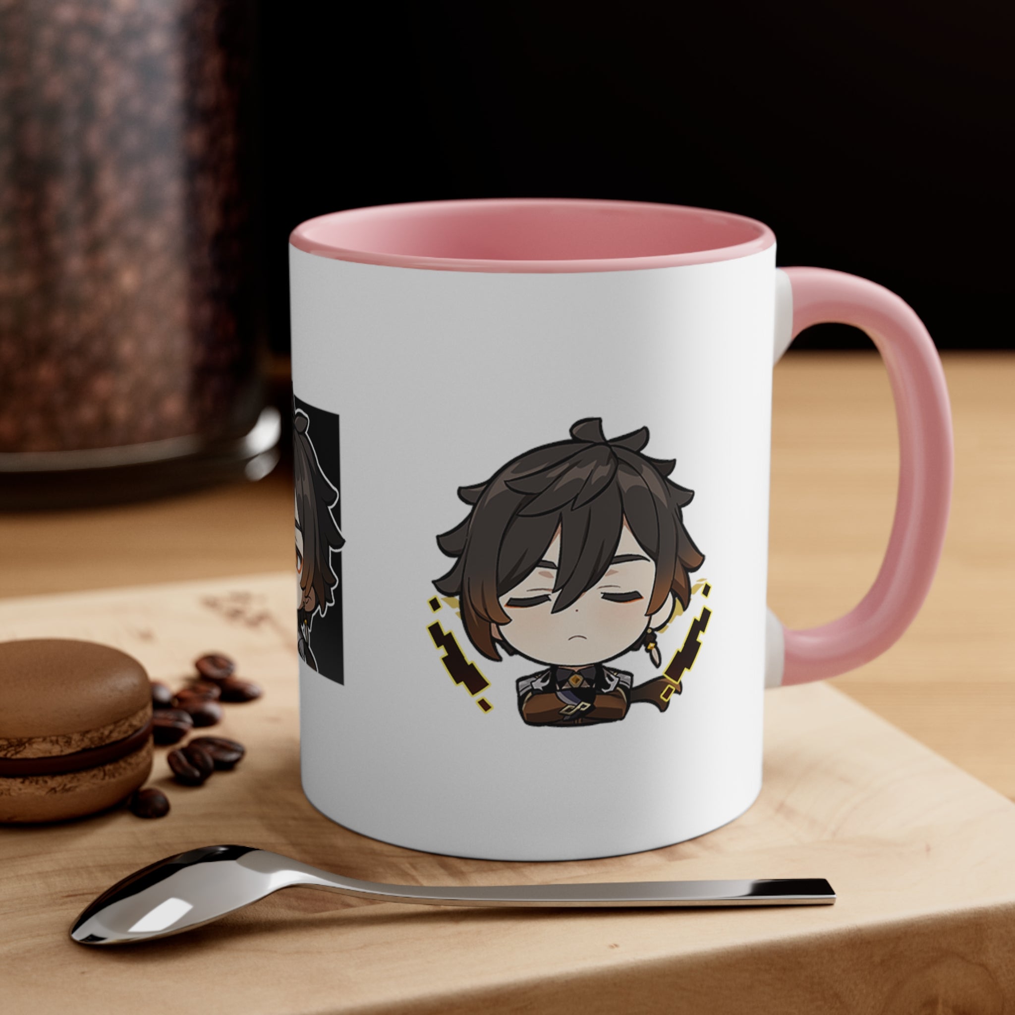 Zhong Li Genshin Impact Accent Coffee Mug, 11oz Cups Mugs Cup Gift For Gamer Gifts Game Anime Fanart Fan Birthday Valentine's Christmas