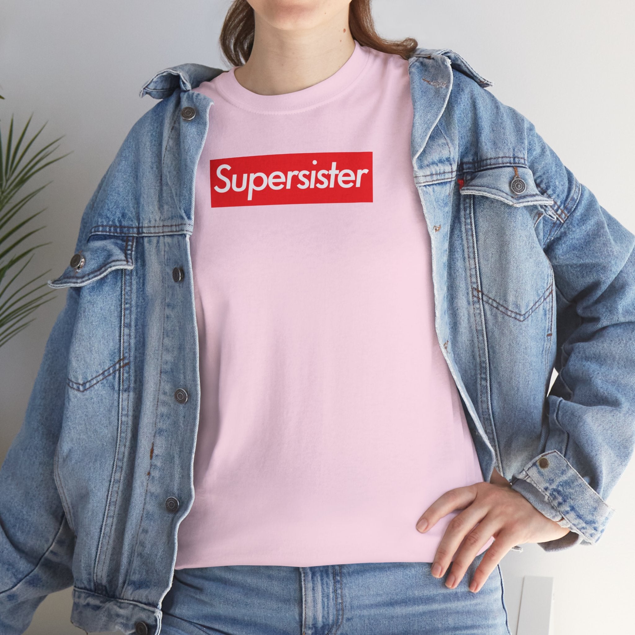 Supersister Unisex Heavy Cotton Tee Shirt T-shirt super Inspired Funny Sister Sisters Appreciation Gift For Sis Thank You Thankful Birthday Christmas