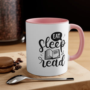 Eat Sleep Read Funny Coffee Mug, 11oz Bookworm Book Worm Book Reader Joke Humour Humor Birthday Christmas Valentine's Gift Cup