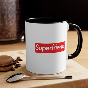 Superfriend Accent Coffee Mug, 11oz super Inspired Funny Friend Friends Appreciation Gift For Colleague Thank You Thankful Birthday Christmas