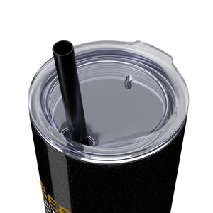 Helldivers 2 Liber-tea Skinny Tumbler with Straw, 20oz black glitter matte gift for gamer game libertea liberty democracy funny cute cool gifts