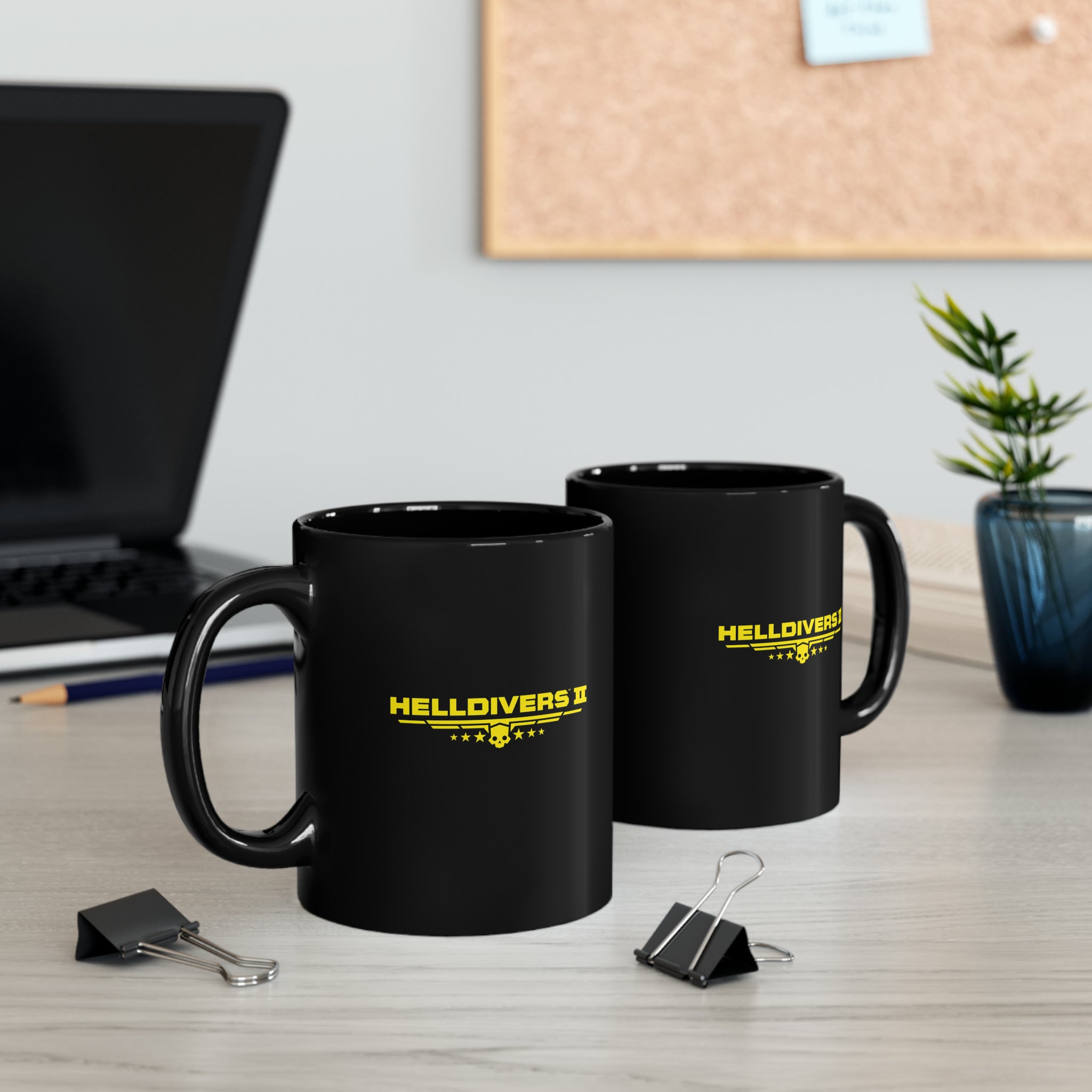 Helldivers 2 Logo Black Mug (11oz, 15oz) Gift For Him Gift For Her Gamer Game Gift Cup Funny Logo