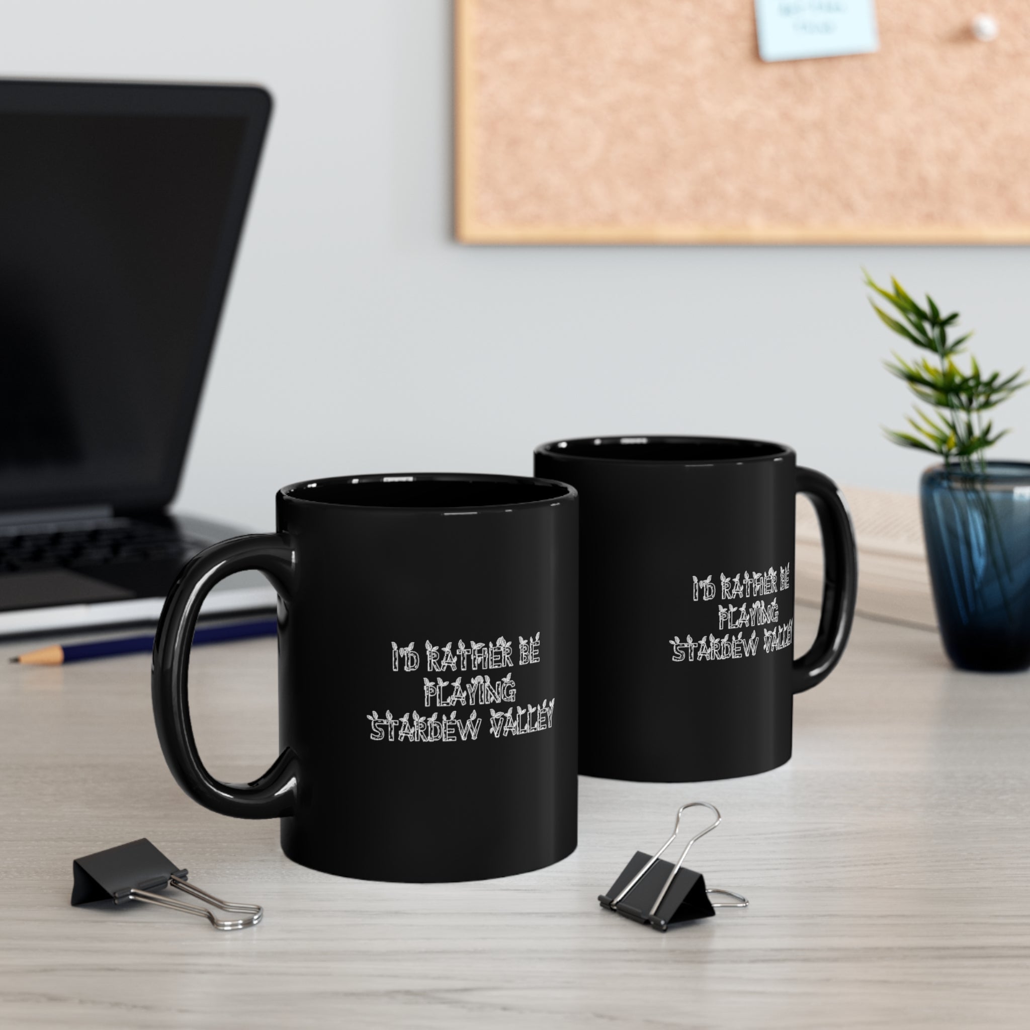 Stardew Valley I'd Rather Be Playing Black Mug (11oz, 15oz) Cups Mugs Cup Gamer Gift For Him Her Game Cup Cups Mugs Birthday Christmas Valentine's Anniversary Gifts