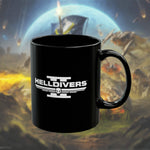 Load image into Gallery viewer, Helldivers 2 White Logo Black Mug (11oz, 15oz) Gift For Him Gift For Her Gamer Cup Game Birthday Christmas Gift
