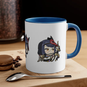 Kujou Sara Genshin Impact Accent Coffee Mug, 11oz Cups Mugs Cup Gift For Gamer Gifts Game Anime Fanart Fan Birthday Valentine's Christmas